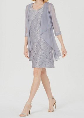 r&m richards silver dress