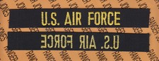 USAF U.S. AIR FORCE Yellow Black fully embroidered name tape patch
