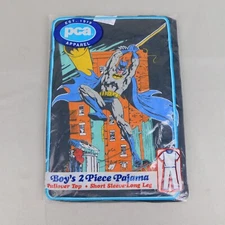 VINTAGE NWT 90s PCA Apparel Boy's 2-Piece Batman Pajama Set Size 6 #8042