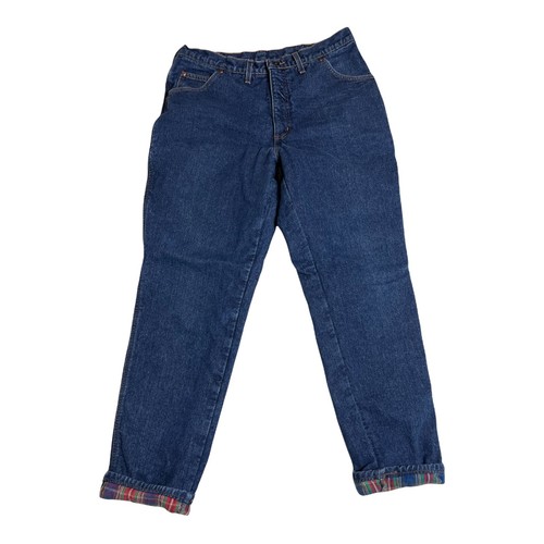 Lands End Flannel Lined Jeans Medium 