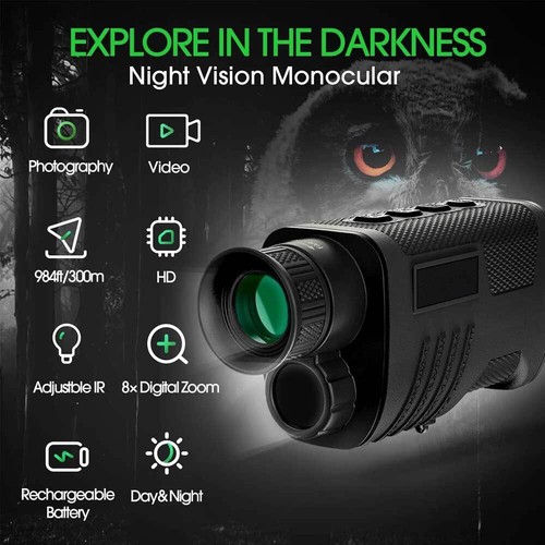 Rechargeable IR 850nm Night Vision Monocular Hunting 8X Digital Zoom Telescope - Picture 8 of 12