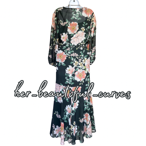JOANNA HOPE FLORAL PRINT WRAP WEDDING OCCASION PARTY DRESS SIZE 18 - Picture 6 of 6