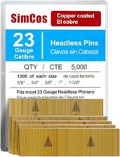 SimCos 23 Gauge Pinner Nails (5/8",3/4",5/6",1",1-3/8") assorted 5 sizes'... 