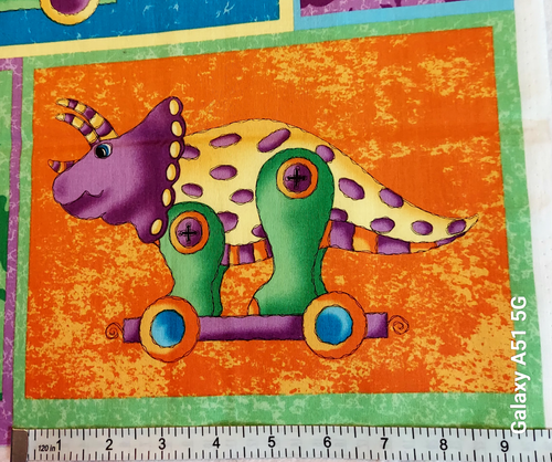 Dinos on Parade Blocks Fabric Panel plus 2 yards of Border Fabric by Clothworks - Picture 17 of 22