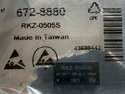 10x RECOM RKZ-0505S Isolierte DC/DC Wandler 2W DC/DC 3kV UNREG 5Vin 5Vout