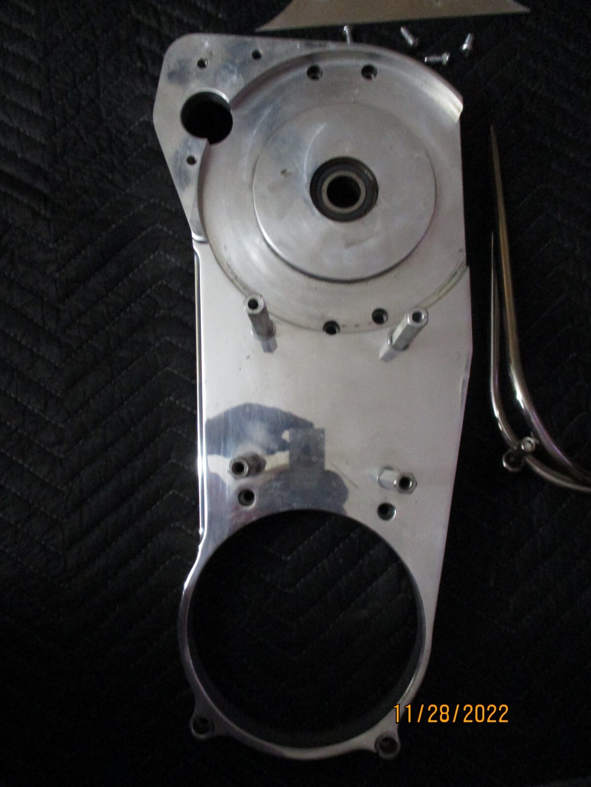 BDL 3" BELT DRIVE Polished PRIMARY MOTOR PLATE/CUSTOM BELT GUARD 1990