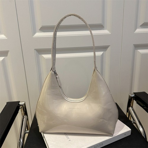 PU Armpit Bag Solid Color Underarm Bags Casual Half Moon Bag Women Girls - Picture 7 of 16