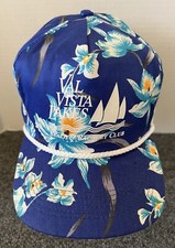 Val Vista Lakes VTG SnapBack Hat Blue Floral Braid Double Snap Tropical Beach