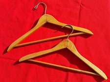 2 Vintage Wood SUIT Hangers MATCHED SIZE SHAPE