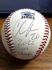 CHAS MCCORMICK 6 SIGNED AUTOGRAPHED 2022 WORLD SERIES BASEBALL!  Astros!  Champs