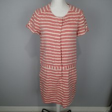 J Crew Boathouse Shirt Dress Sz 6 Style 39308 Stripe Cap Sleeve 100% Cotton