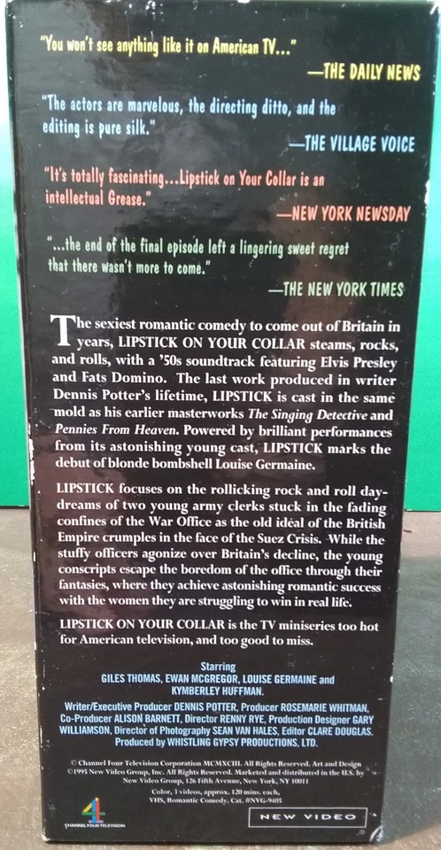 LIPSTICK on YOUR COLLAR (1993) Ewan McGregor, Dennis Potter 3-tape VHS boxed set - Image 3 of 4