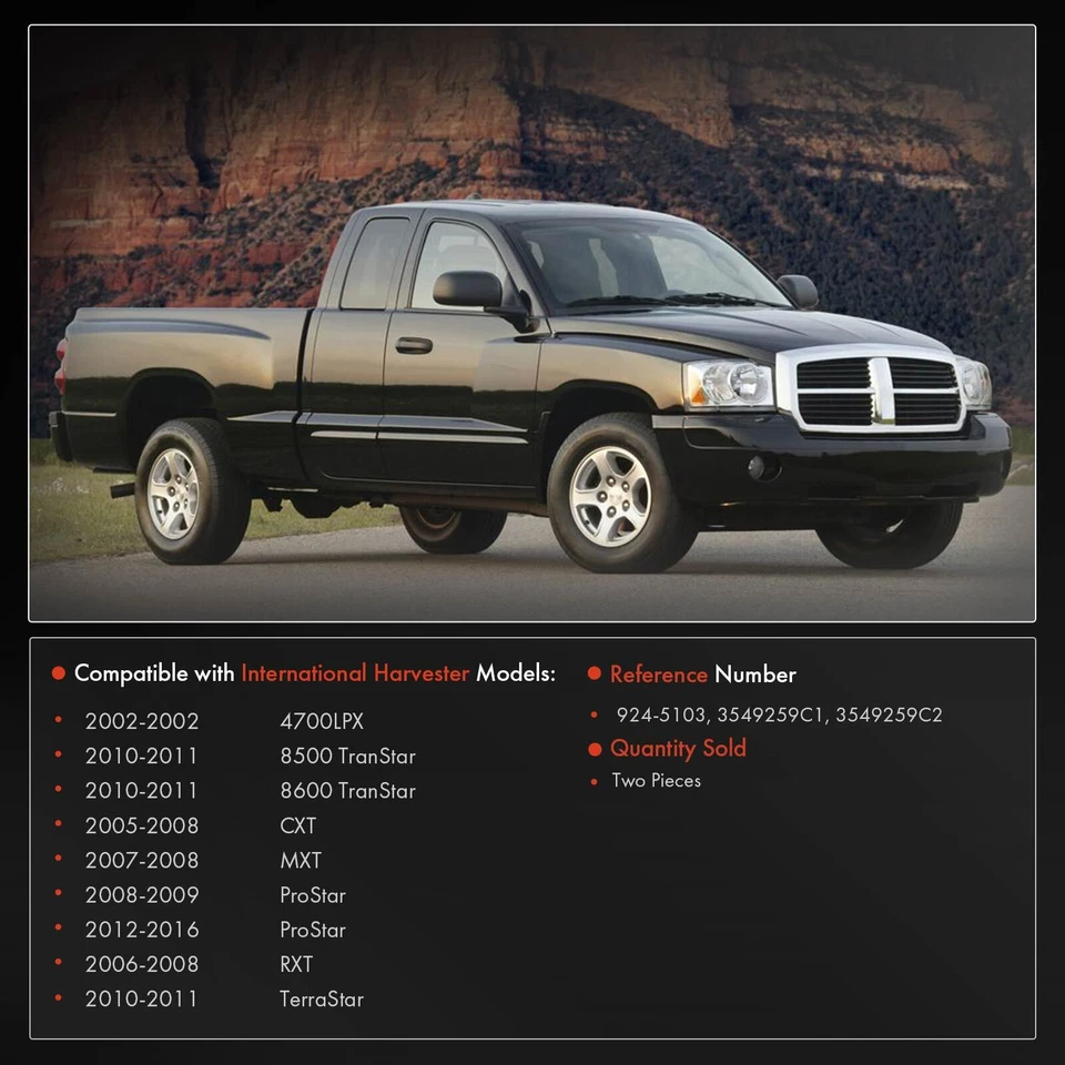 Bisagra de puerta delantera 2 piezas para International Harvester 4700LPX ProStar 8500 TranStar Foto 2 de 4