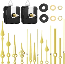 2 Pieces High Torque Long Shaft Clock Movement Mechanism with 5 Different Pairs