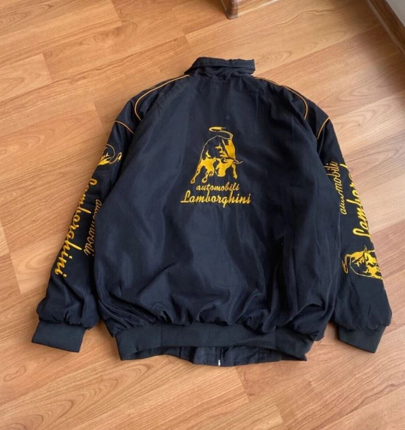 Lamborghini Black jacket Adult F1 Vintage Racing jacket Lamborghini Black jacket Adult F1 Vintage Racing jacket