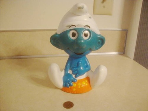 Vtg SMURF Chatter Chum Mattel Pull String Talking Toy PEYO Wallace ...