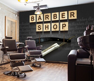 3D Barber Shop 25390NA Wallpaper Wall Murals Removable Wallpaper Fay