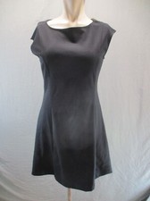 NWT GAP Size 4 Womens Black Boat Neck Back Zip Cap Sleeve Slim A-Line Dress 205