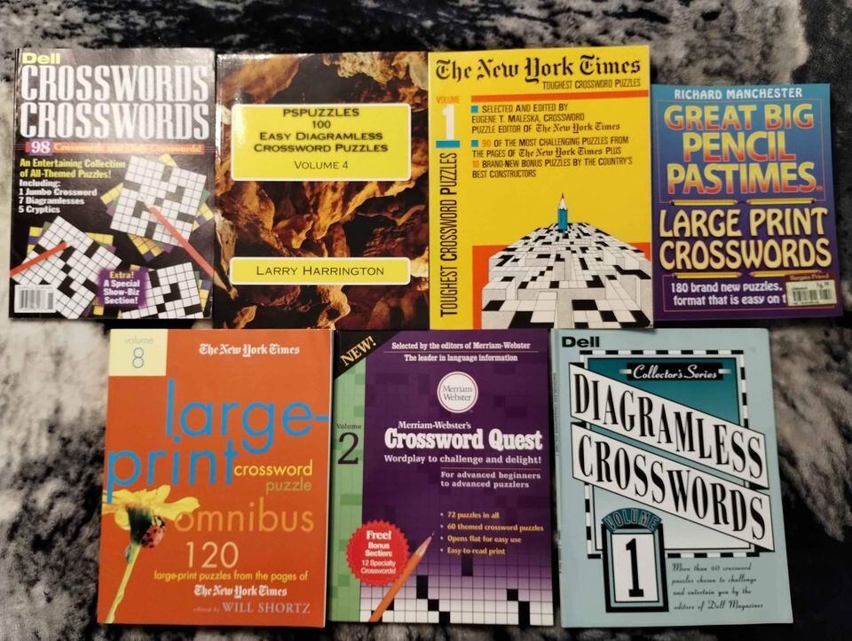 LOT OF 27 VINTAGE CROSSWORD PUZZLE BOOKS DELL PENNYPRESS UNUSED