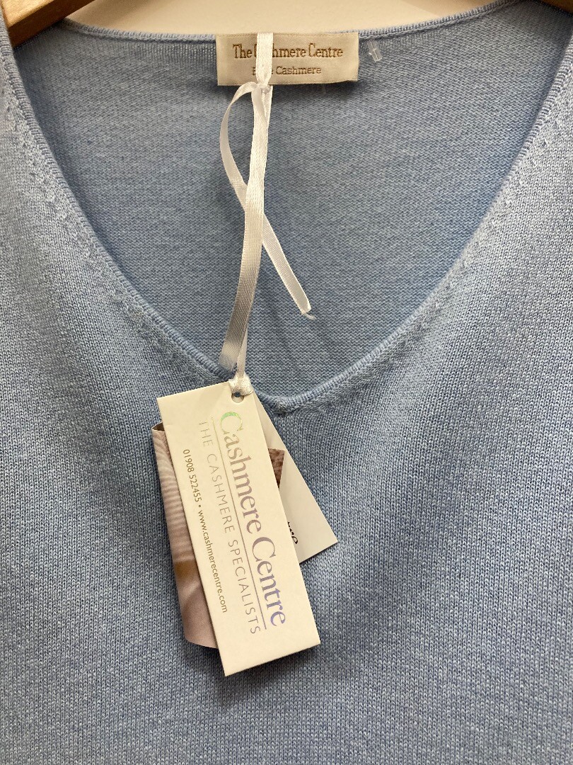 The CASHMERE Centre Light Weight Top Pale Blue Pure Cashmere Size XXL CG C59 eBay