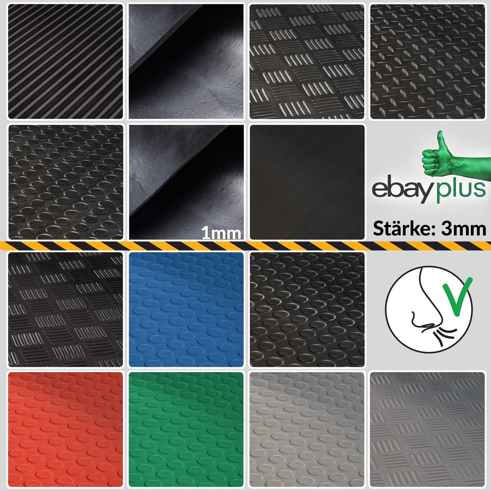 VidaXL Gummimatte 2x1 M, 3 Mm Stark – Antirutsch-Bodenschutz Für Auto, Garten & Nassbereiche