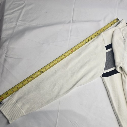 Us Polo Assn Men's Large Ivory Black 1/4 Quarter Zip Cotton Sweater Pullover - Picture 18 of 19