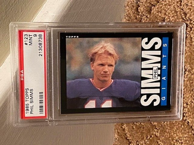 1985 Topps Phil Simms PSA 9 CENTERED #123 Card LOW POP