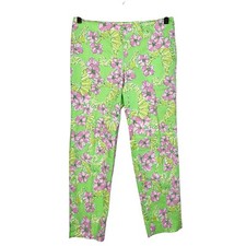 Lilly Pulitzer Originals Resort Fit Pants Limeade Floaters Womens Size 2 Preppy