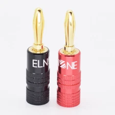 24pcs ELNONE High Quality Gold Plated Speaker Banana Plug Male Audio Connector