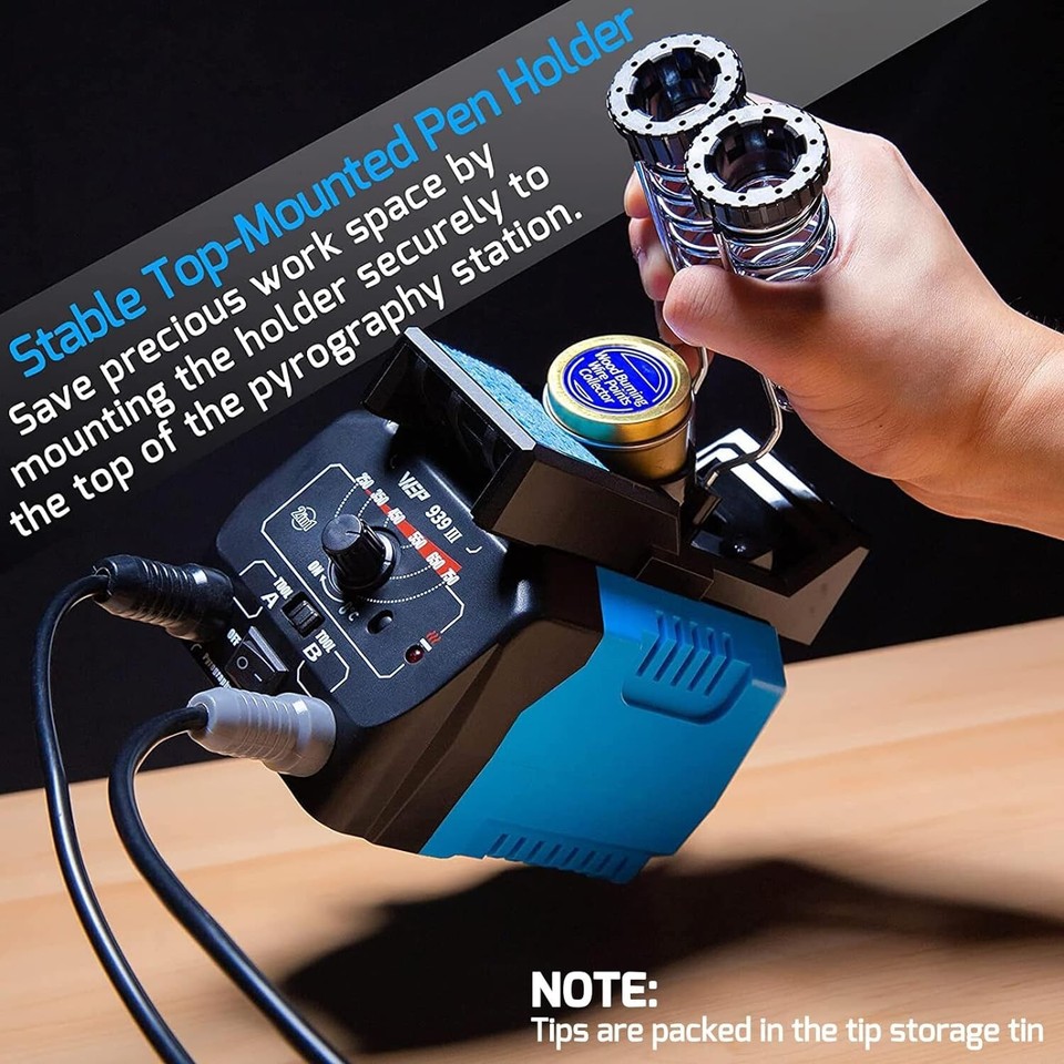 939III Dual Pen Wood Burning Kit 34IN1 with 20 Woodburning Tips Soft