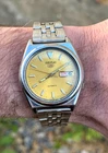 Vintage Seiko 5 Automatic Gold Dial Day Date Men's Watch Serviced Japan