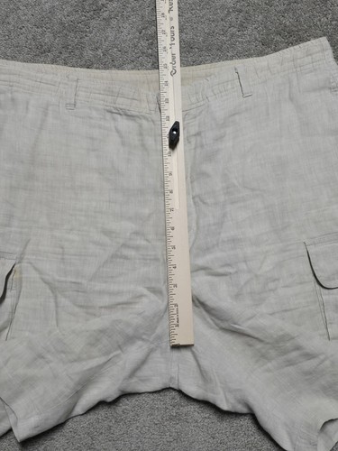 Caribbean 100% Linen Cargo Shorts Men’s Size 36 Cork Button - Picture 19 of 22