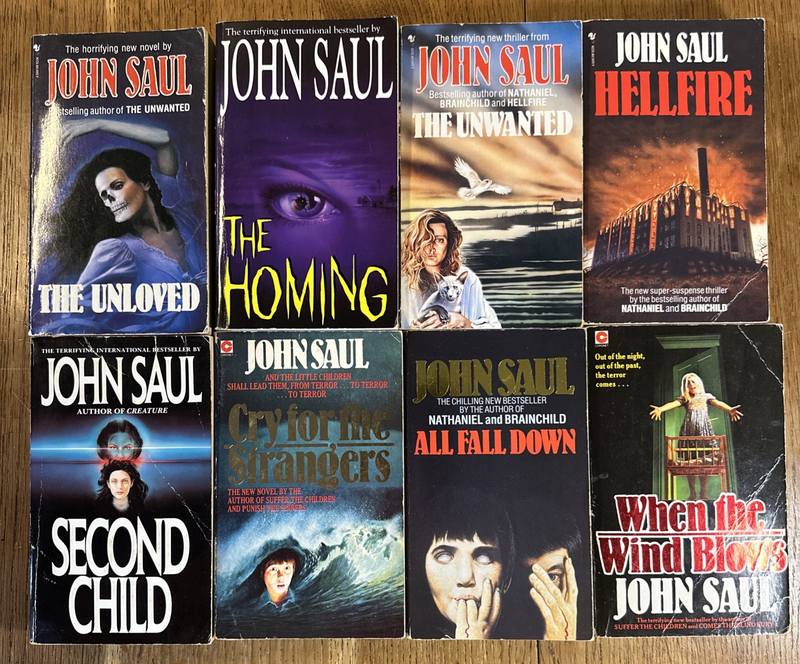 John Saul UK 8 Horror PB Set - Hellfire - Unloved - Unwanted - Second Child