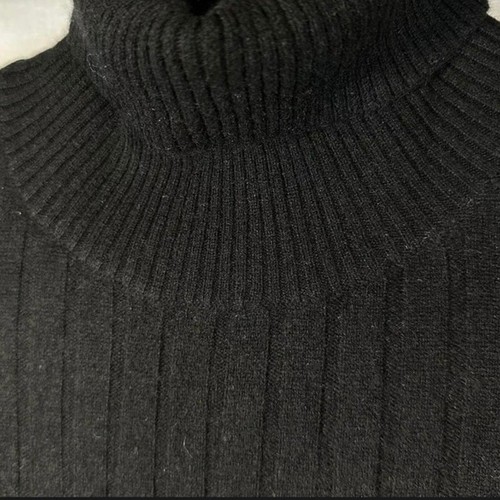 J Crew Cashmere Dress Turtleneck Rib-Knit Midi Sweater Black Women's Size Medium - Bild 5 von 6