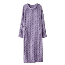 Warm Mid Length Coral Fleece Nightgown for Women Suitable for All Year