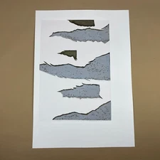 Original Abstract Screen Print Series Picture Artwork Prints Art Card Grey Black