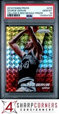 2014 PANINI PRIZM YELLOW & RED MOSAIC #219 GEORGE GERVIN HOF POP 2 PSA 10