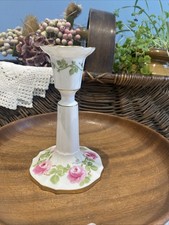Wedgewood Tall Rose Decorated Candlestick  (EBR)