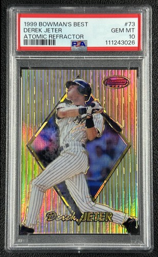 DEREK JETER PSA 10 1999 BOWMAN'S BEST #73 ATOMIC REFRACTOR 67/100 YANKEES GEM