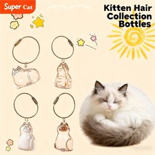 6PC Cat hair storage box pendant cat hair storage capsule keychain commemorative