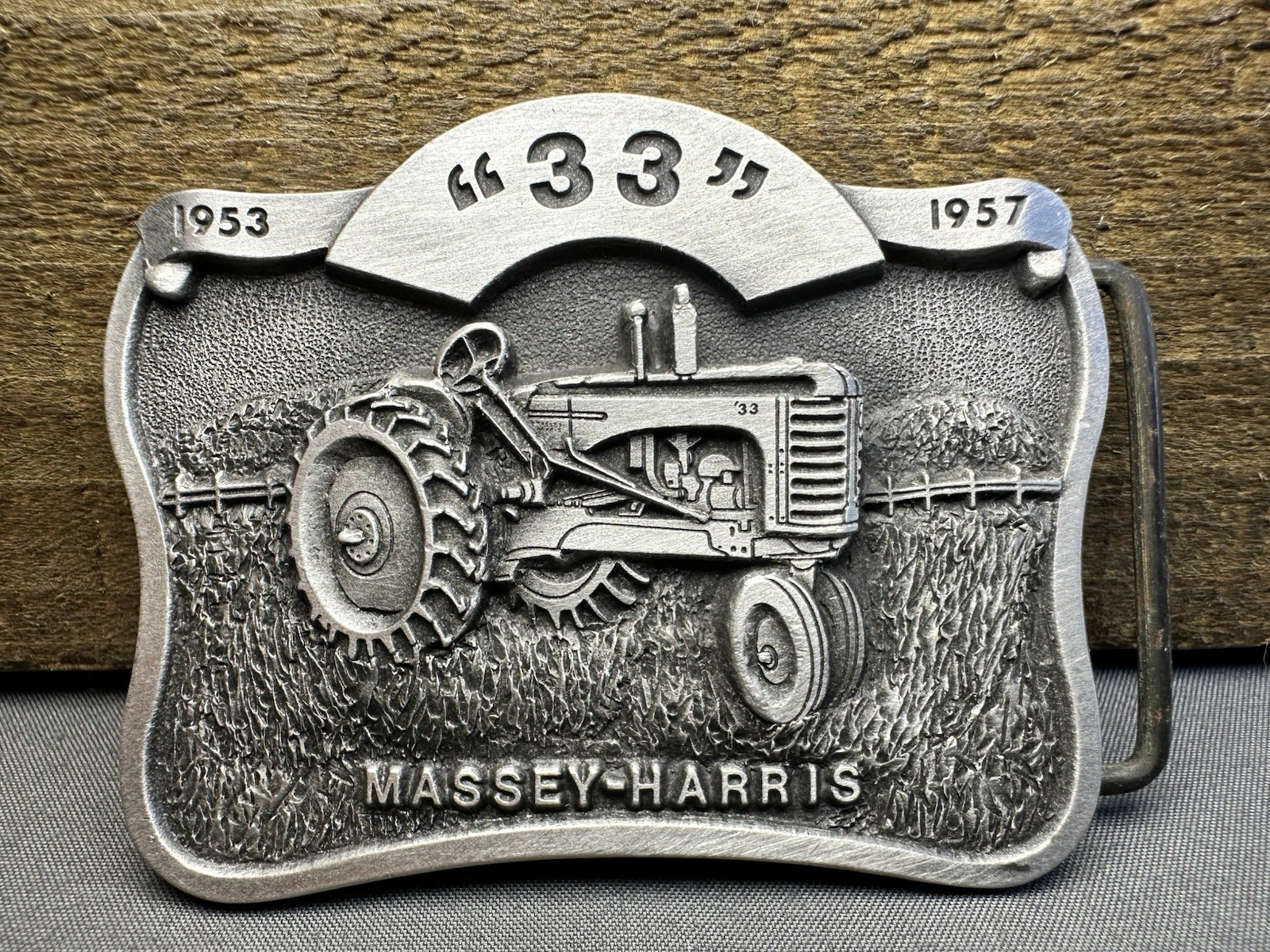 Vintage Massey Harris 33 Tractor Pewter Belt Buckle 1953-1957 Limited Edition