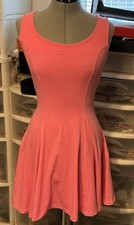 VTG Betsey Johnson Punk label Pink Solid Skater Dress Scoop Neck Size L
