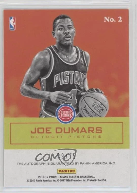 2016-17 Panini Grand Reserve Difference Makers /75 Joe Dumars #2 Auto HOF - Image 2 of 2