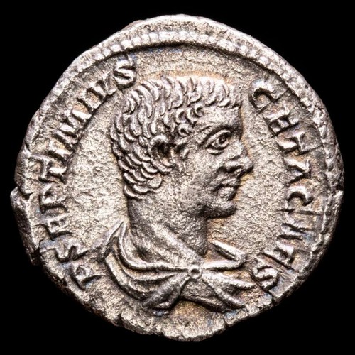 *Lucernae* Geta Caesar Denarius MINERVA PACIFERA / COS Rome 205-208 A.D. - Picture 1 of 3