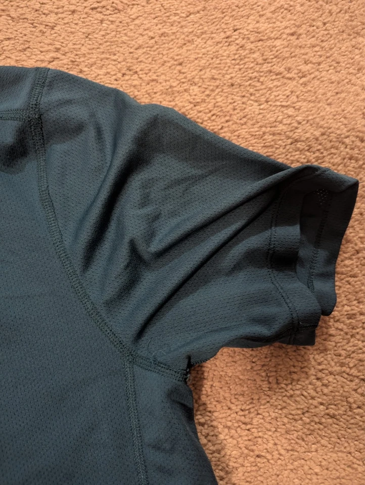 Camiseta corta técnica para correr con cronómetro Saucony para hombre - verde azulado/naranja - mediana Foto 4 de 4