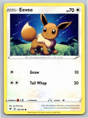 Eevee 130/185 Common Vivid Voltage Pokemon Lightly Played