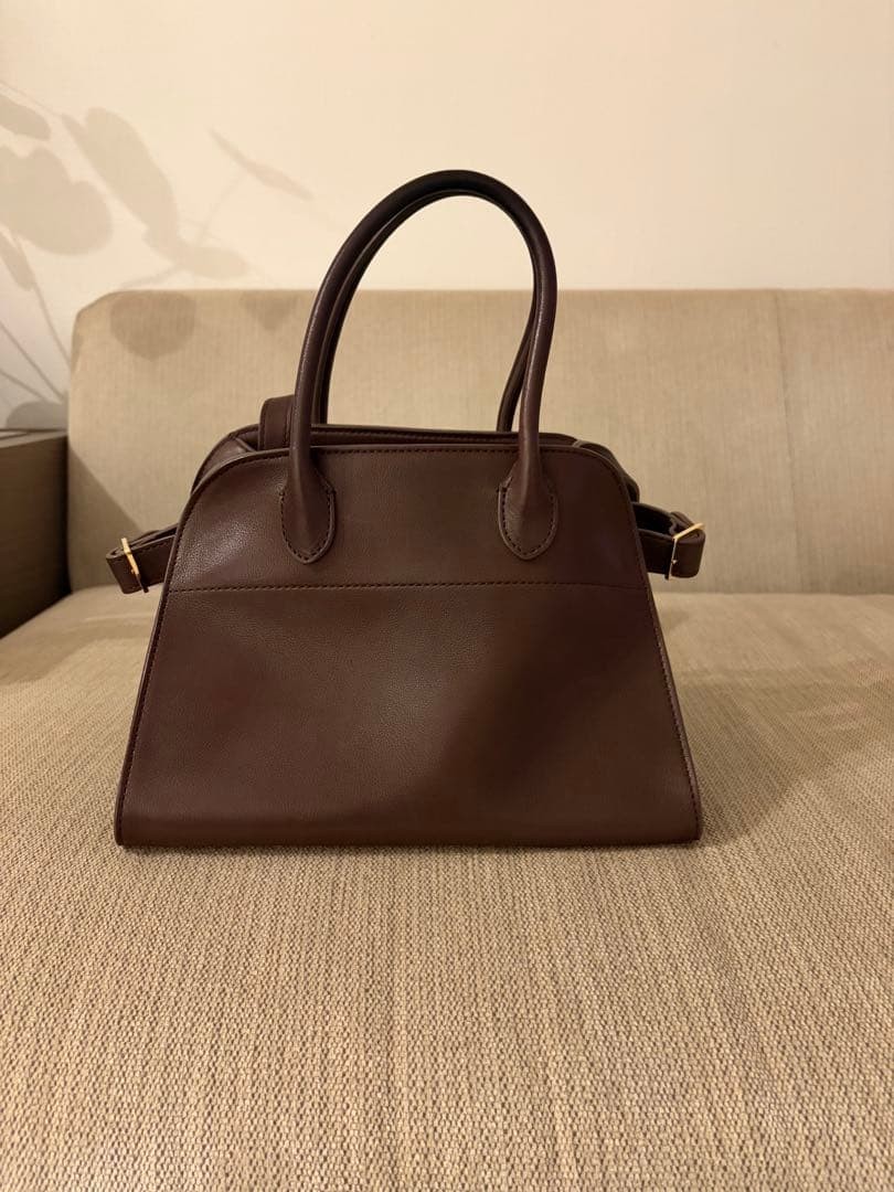 THE ROW Soft Margaux 10 New Burgundy Gold Hardware