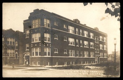 Postcard RPPC Apartment Building at North Troy & Ainslie Sts, Chicago, IL