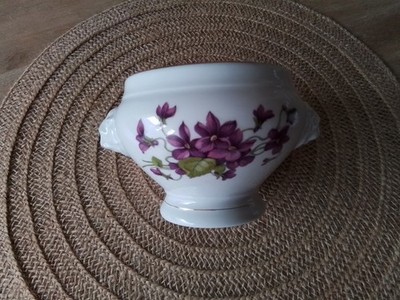 2 Porzellan Schälchen Veilchenmotiv Bareuther Waldsassen Bavaria