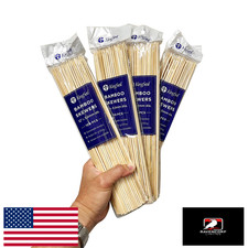 KingSeal Natural Bamboo Wood Grilling Skewers 12" 3.0mm - 400pk for Kabobs BBQ